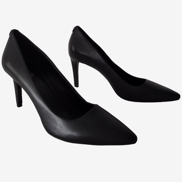 MICHAEL Michael Kors Alina Flex Black Leather Pointed Toe Pumps Size 10 - Picture 1 of 14